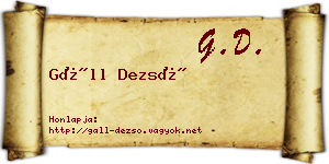 Gáll Dezső névjegykártya